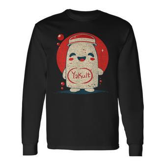 かわいい 和 ヨーグルト ヤクルトミルク 飲料 ヤクルト 長袖Tシャツ - Kawaiitshirt