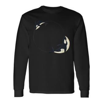 かわいい 海 動物 クジラ シャチ かっこいい メンズ レディース オーカ 長袖Tシャツ - Kawaiitshirt
