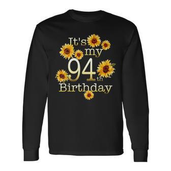 かわいいひまわり 94歳の誕生日 94歳の誕生日 長袖Tシャツ - Kawaiitshirt