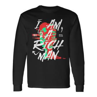 かわいいグラフィック「I Am A Rich Man」 長袖Tシャツ - Kawaiitshirt