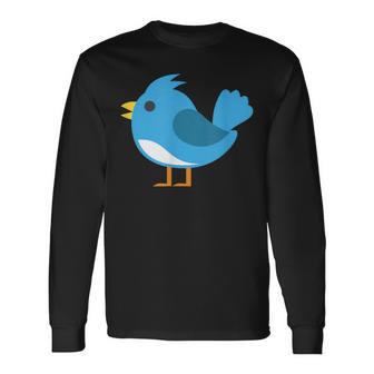 かわいい青い鳥 長袖Tシャツ - Kawaiitshirt