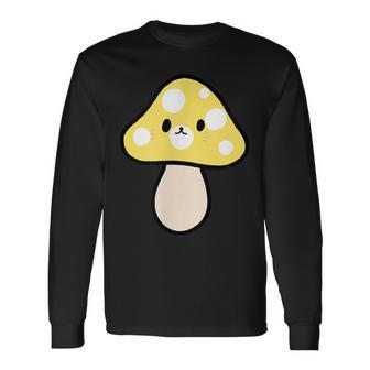 かわいい黄色のキノコ 長袖Tシャツ - Kawaiitshirt