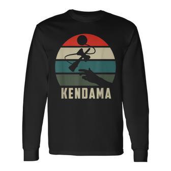 けん玉トス レトロサンセット けん玉 スピリット・オブ・ケンダマ 長袖Tシャツ - Kawaiitshirt
