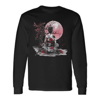 さくら 桜 日本の芸者 日本のサムライガール 長袖Tシャツ - Kawaiitshirt