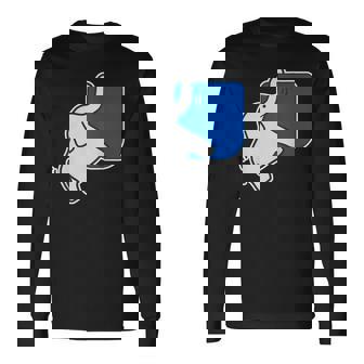 ぞうさん 象《鼻でぶらぶら》（いん ざ ポケット）ワンポイント 胸【どうぶつフレンズ】動物 かわいい 面白い 長袖Tシャツ - Kawaiitshirt