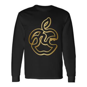 りんご ハート ひらがな 隠し文字 タイポグラフィ ユニーク おもしろみ フルーツ デザイン 長袖tシャツ 長袖Tシャツ - Kawaiitshirt