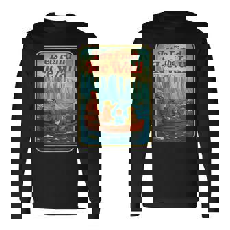 アイスウォールを見つけよう-ファニーフラットアース 長袖Tシャツ - Kawaiitshirt