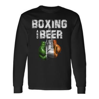 アイルランドのボクシングとビール 面白いアイルランド国旗tシャツ 長袖Tシャツ - Kawaiitshirt