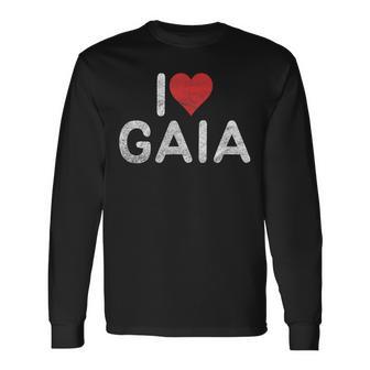 アイ・ラヴ・ガイア 長袖Tシャツ - Kawaiitshirt