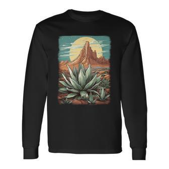 アガベ モンタナ山 アガベ 多肉植物 メキシカン 長袖Tシャツ - Kawaiitshirt