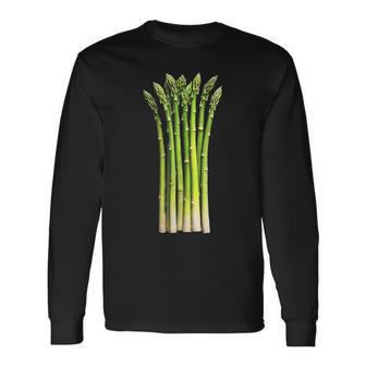 アスパラガス 野菜 グラフィックアート アスパラガス 長袖Tシャツ - Kawaiitshirt