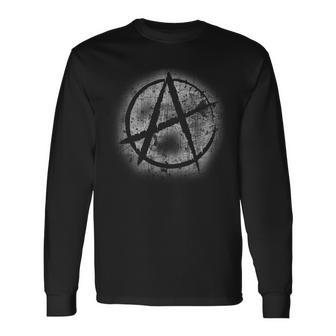 アナーキーシンボルデザイングラフィティスプレーペイント、アナーキズム 長袖Tシャツ - Kawaiitshirt