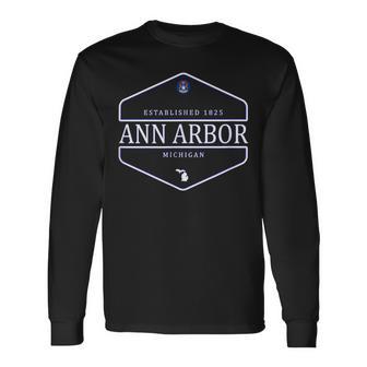 アナーバー ミシガン州 アナーバー ミシガン州 長袖Tシャツ - Kawaiitshirt