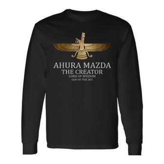 アフラ・マズダー 古代ペルシャの神 ゾロアスター教のシンボル 長袖Tシャツ - Kawaiitshirt