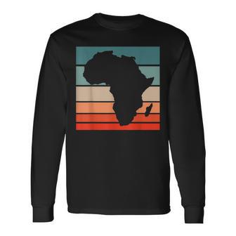 アフリカ地図 大陸 アフリカの誇りに ブラック 歴史月 長袖Tシャツ - Kawaiitshirt