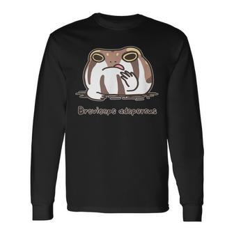 アメフクラガエル おもしろ ゆるかわ かわいい ギフト 生物 理系 長袖Tシャツ - Kawaiitshirt