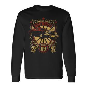 メンズ アメリカクラシック・オールドタイマー・ロカビリー・ホットロッド・マッスルカー 長袖Tシャツ - Kawaiitshirt