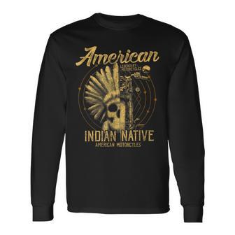 アメリカンインディアン ネイティブ服 伝説のバイクギフト 長袖Tシャツ - Kawaiitshirt