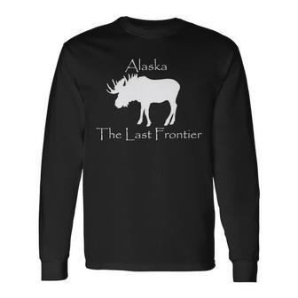 アラスカ地図ユニークなアラスカのお土産アラスカムース 長袖tシャツ 長袖Tシャツ - Kawaiitshirt