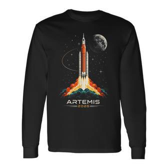 アルテミスii宇宙ロケット打ち上げミッショントゥザムーンアルテミス2 長袖Tシャツ - Kawaiitshirt