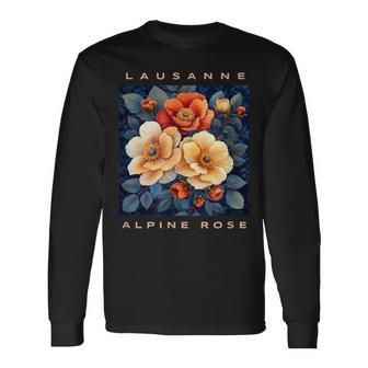 アルパインローズフラワー ローザンヌ 長袖Tシャツ - Kawaiitshirt