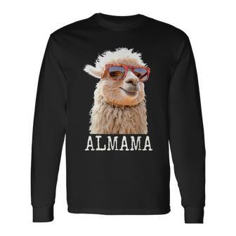 アルママ かわいい アルパカ ママ ダジャレ ラマ プレママ 家族 マタニティ 動物 長袖Tシャツ - Kawaiitshirt