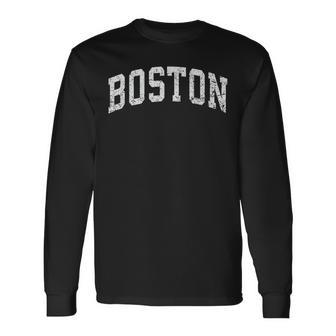 アンティーク調ボストンtシャツ、ベーシックヴィンテージカレッジスタイルtシャツ 長袖Tシャツ - Kawaiitshirt