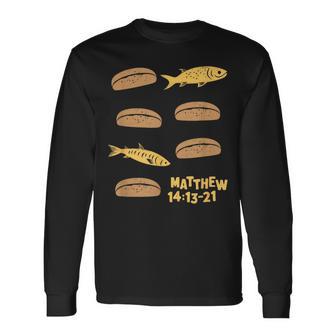 イエス・フィード 5000 5 一斤のパン 2 魚 聖書 物語 長袖Tシャツ - Kawaiitshirt
