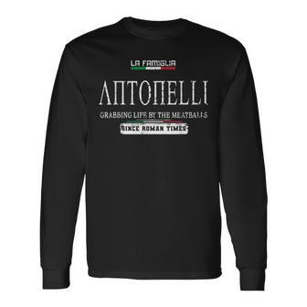 イタリアラ・ファミリア・アントネッリがミートボールで人生をつかむ 長袖Tシャツ - Kawaiitshirt