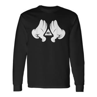 イルミナティ陰謀論 プロビデンスの目 おもしろtシャツ 長袖Tシャツ - Kawaiitshirt