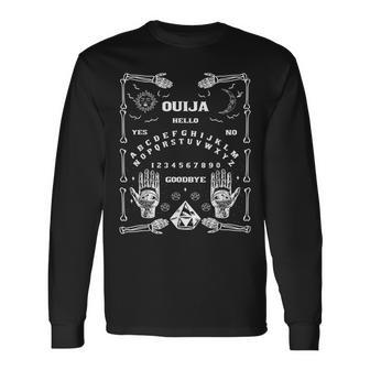 ウィジャボード不気味なホラーゲームでハロウィンアートをプレイ 長袖Tシャツ - Kawaiitshirt