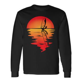 ウィンドサーフィン サンセット ウィンドサーフ メンズ レディース サーフィン 長袖Tシャツ - Kawaiitshirt