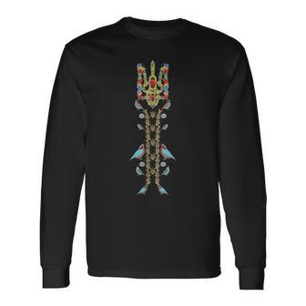 ウクライナ トライサブトライデント&鳥 レトロ ウクライナ語 ヴィシヴァンカ 長袖Tシャツ - Kawaiitshirt