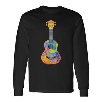 ウクレレ 楽器 モチーフ イラスト ウクレレ 長袖Tシャツ - Kawaiitshirt