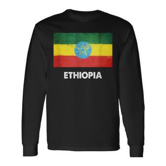 エチオピア国旗tシャツ 長袖Tシャツ - Kawaiitshirt