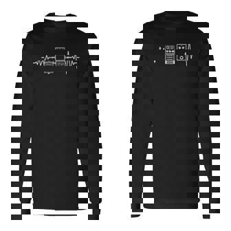 エレキギタープレーヤー ギターエフェクトペダル ハートビート 長袖Tシャツ - Kawaiitshirt
