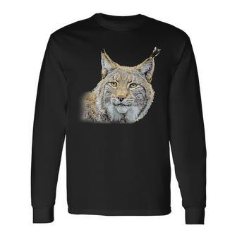 オオヤマネコのデザインオオヤマネコの野良猫ギフト 長袖Tシャツ - Kawaiitshirt