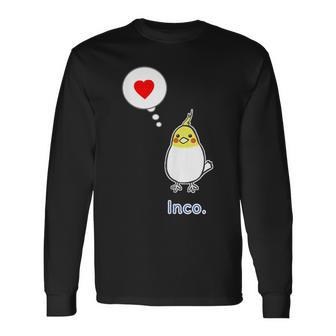 オカメインコ さん『ハート』フキダシ 鳥【どうぶつフレンズ】動物 イラスト 長袖Tシャツ - Kawaiitshirt
