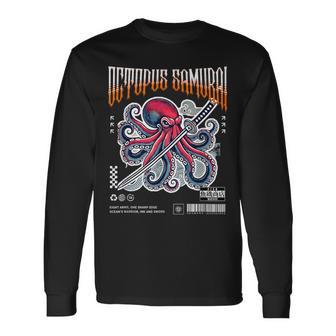 オクトパス侍 エイトアームズ 戦士 メンズ レディース 長袖Tシャツ - Kawaiitshirt