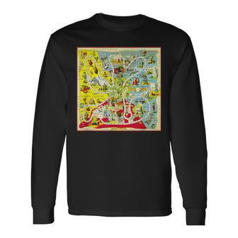 オズの土地 キャラクター ヴィンテージ オズの魔法使い ゲームボード 長袖Tシャツ - Kawaiitshirt