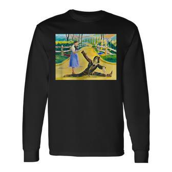 オズの土地 ドロシー・オズ かかし ビンテージ オズの魔法使い ポスター 長袖Tシャツ - Kawaiitshirt