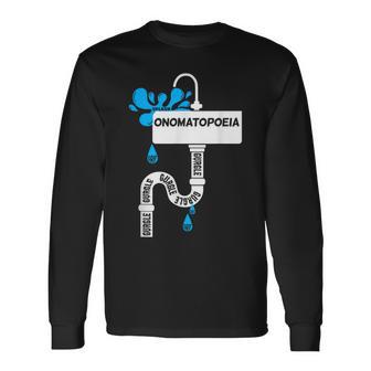 オノマトペ 創作文 英語教師 長袖Tシャツ - Kawaiitshirt