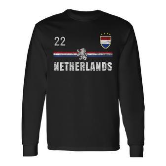 オランダ サッカーファン ジャージ オランダ国旗 フットボール愛好家 長袖Tシャツ - Kawaiitshirt