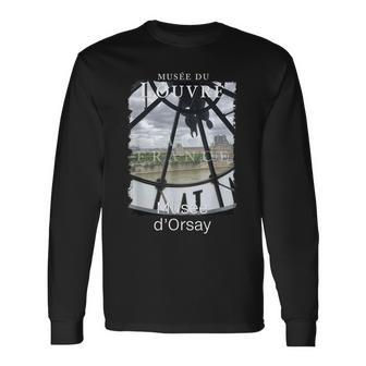 オルセー美術館の時計 パリ フランス ルーヴル美術館 長袖Tシャツ - Kawaiitshirt
