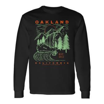 オークランド カリフォルニア クール 旅行 お土産 素朴 オークランド 長袖Tシャツ - Kawaiitshirt