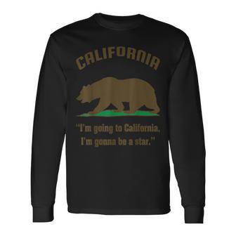 カリフォルニアのクマの旗、グリズリーベア、カリフォルニア共和国、グリズリーベアカリフォルニア共和国州の旗 長袖Tシャツ - Kawaiitshirt