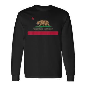 カリフォルニア州 'Bear Republic' 州旗 長袖Tシャツ - Kawaiitshirt