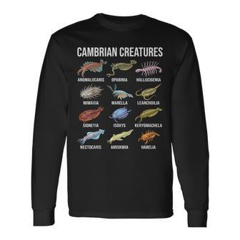 カンブリア紀の生き物 古生物学 化石 海洋生物 長袖Tシャツ - Kawaiitshirt