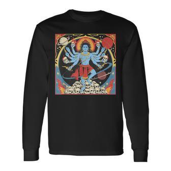 カーリー ヒンドゥー教 女神 ヒンドゥー教 神 スピリチュアル 禅 ヨガ 長袖Tシャツ - Kawaiitshirt