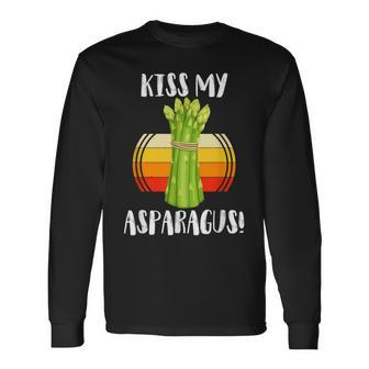 キスマイアスパラガス 野菜ミーム 農家 オーガニック ガーデニング 長袖Tシャツ - Kawaiitshirt